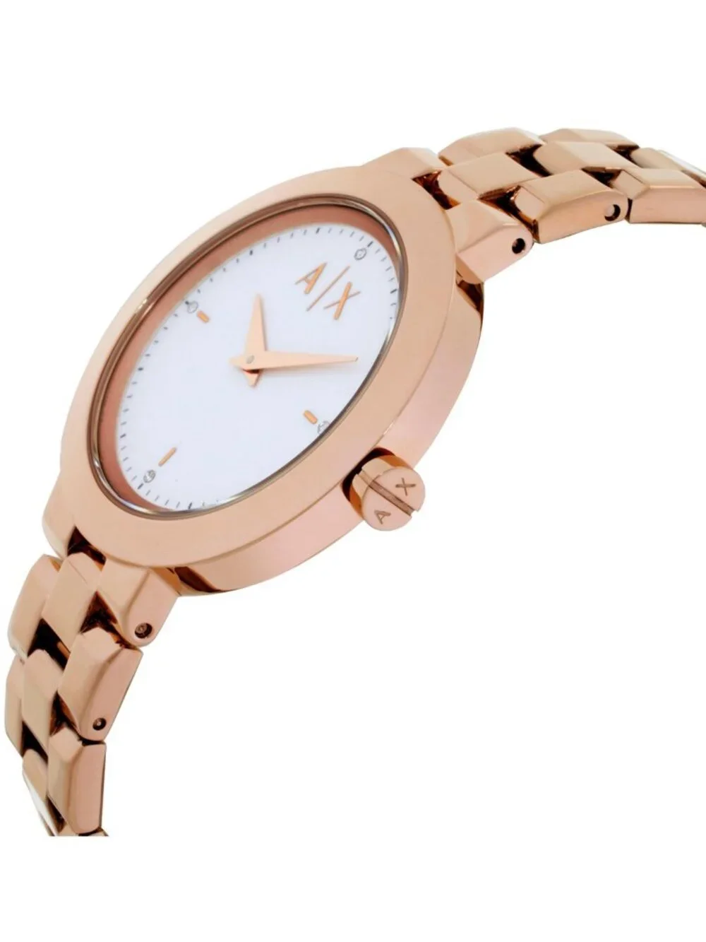 NWT Armani Exchange Quartz White Dial Ladies Watch and Bracelet Set